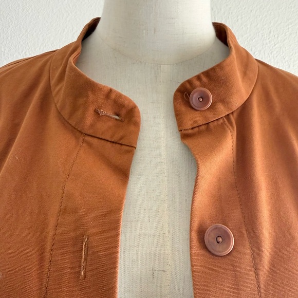 Eileen Fisher Rust Button-Front Utility Jacket - Picture 8 of 10